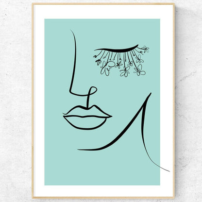 Spring Tears Line Art Print | Contemporary Minimal Wall Decor | Scandi Design Style - 98typesLine Art