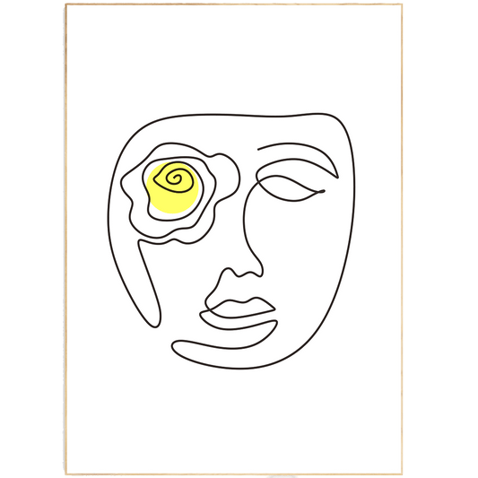Sun eyes Line Art Print - 98typesLine Art