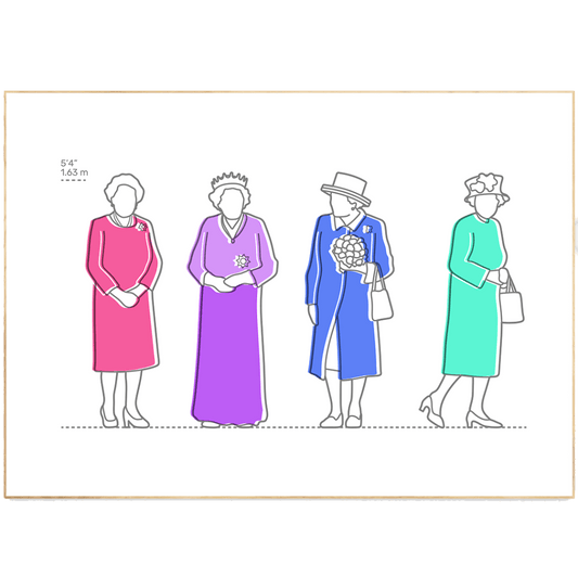 The Queen Elizabeth Silhouette Line Art Print - 98typesLine Art