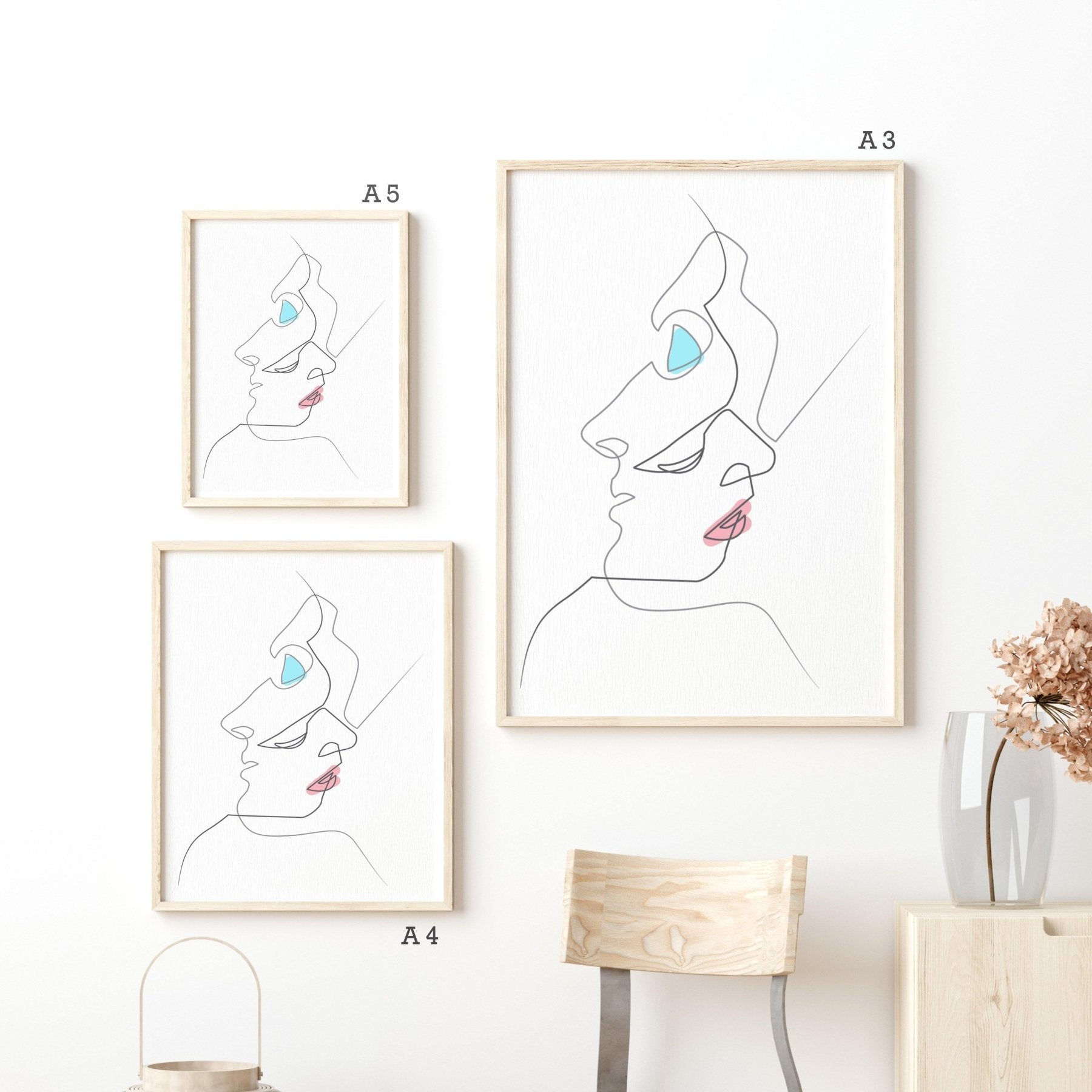 We are one Line Art Print - 98typesLine Art