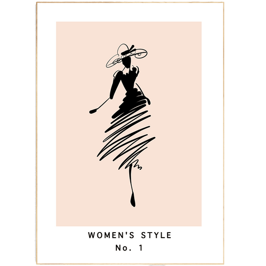 Woman Style No 1 Line Art Print - 98typesLine Art