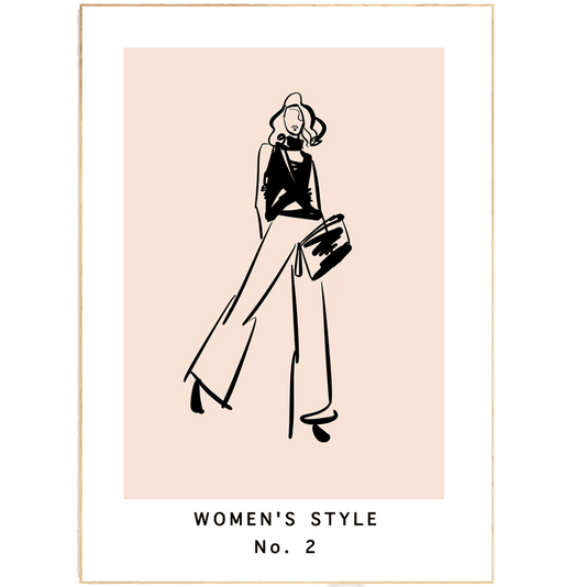 Woman Style No 2 Line Art Print - 98typesLine Art
