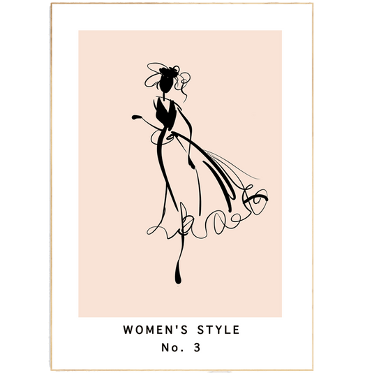Woman Style No 3 Line Art Print - 98typesLine Art