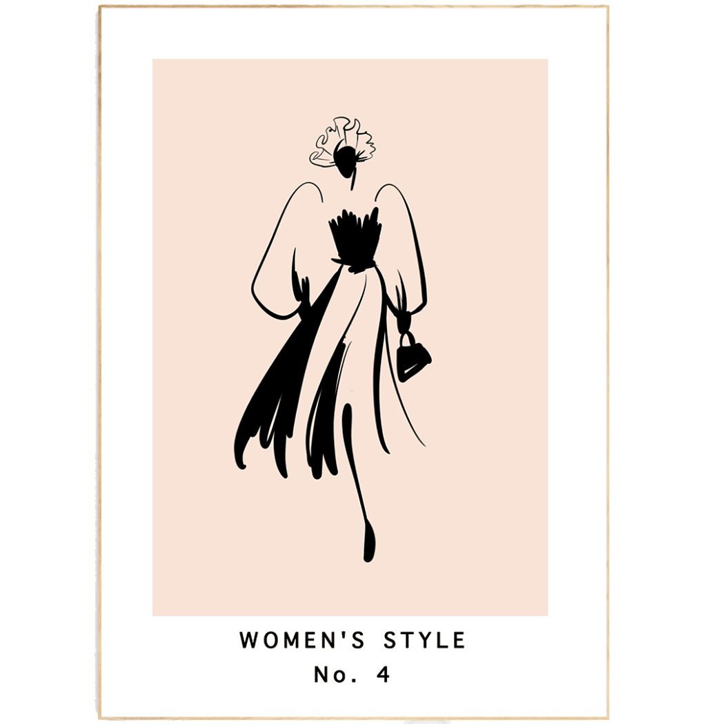 Woman Style No 4 Line Art Print - 98typesLine Art
