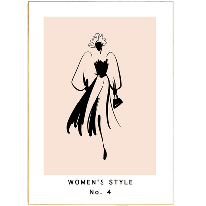 Woman Style No 4 Line Art Print - 98typesLine Art