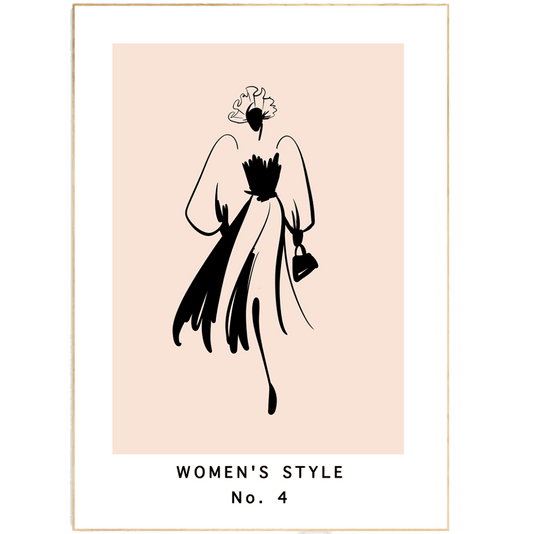 Woman Style No 4 Line Art Print - 98typesLine Art