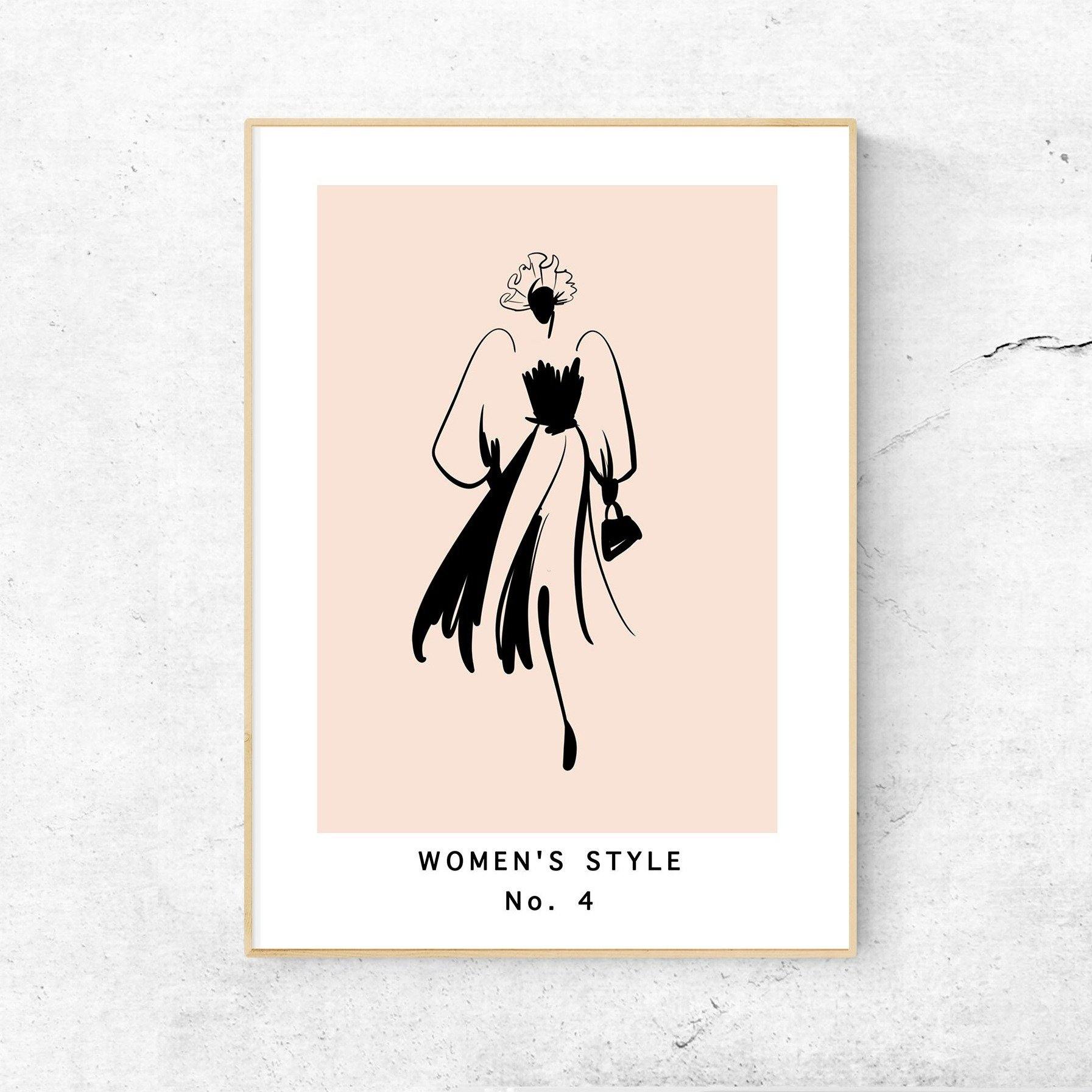 Woman Style No 4 Line Art Print - 98typesLine Art