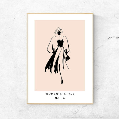 Woman Style No 4 Line Art Print - 98typesLine Art