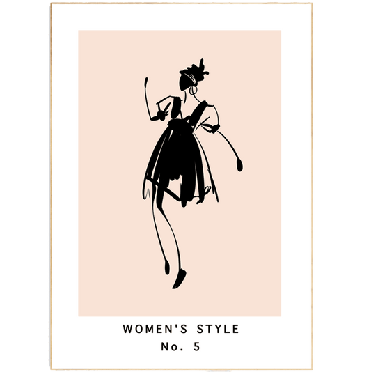 Woman Style No 5 Line Art Print - 98typesLine Art
