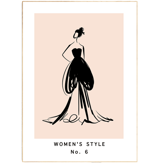 Woman Style No 6 Line Art Print - 98typesLine Art