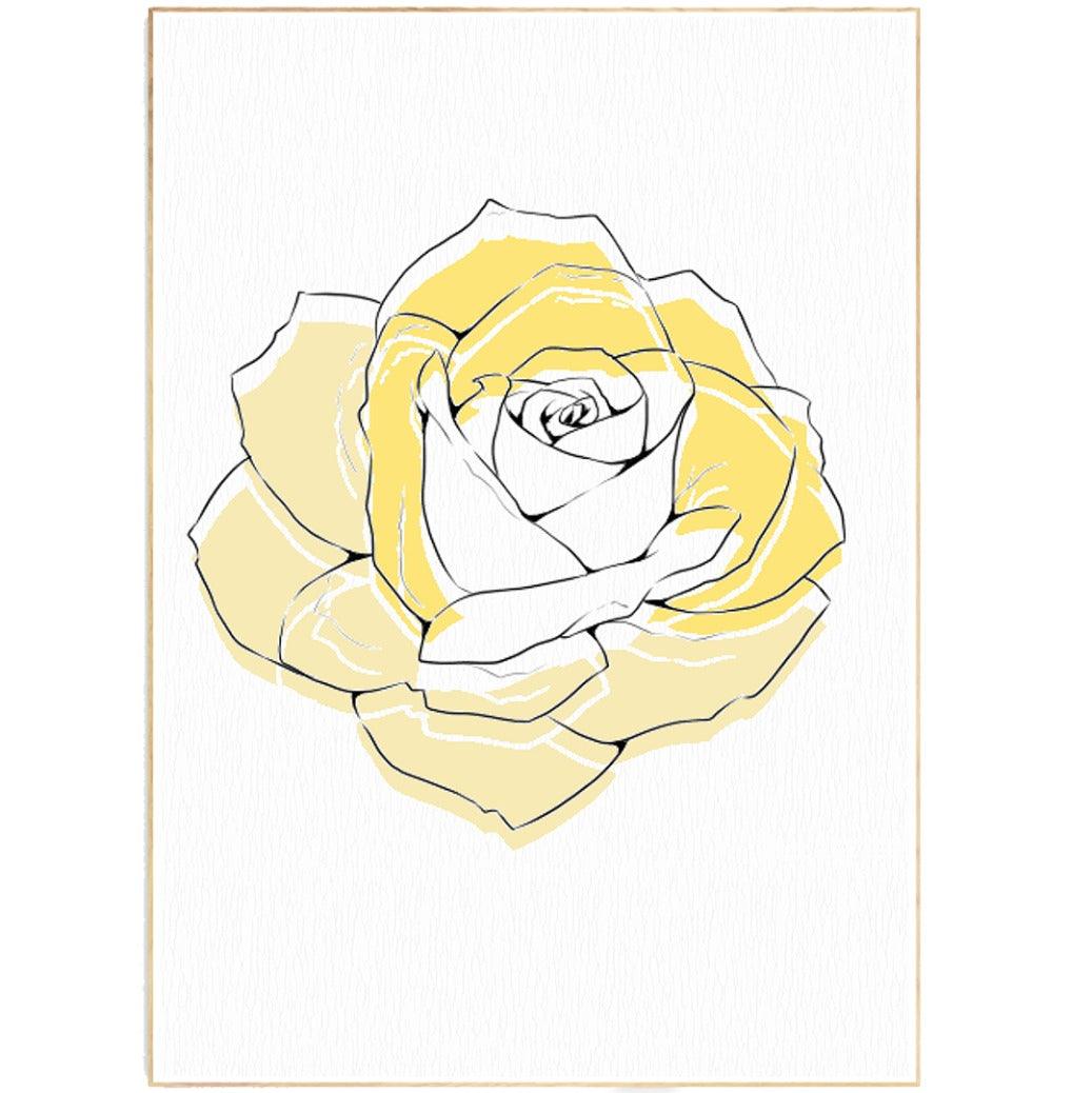 Yellow flower Line Art Print - 98typesLine Art