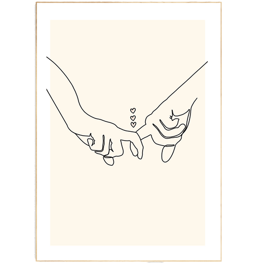You and Me Alone Line Art Print - 98typesLine Art