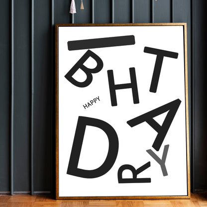 Happy Birthday Quote Print - 98typesMotivational Quotes