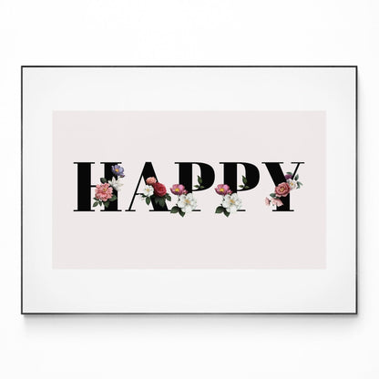 Happy Motivational Quote Print - 98typesMotivational Quotes