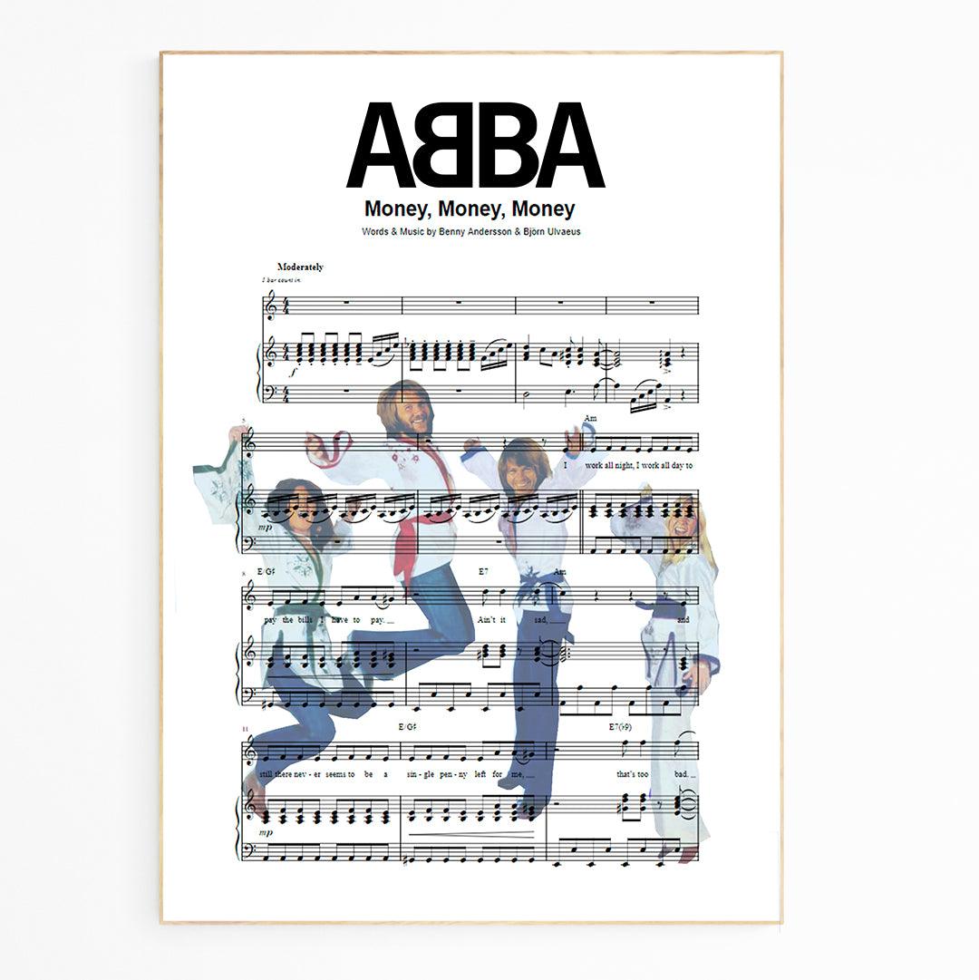 ABBA • Money, Money, Money Song Lyric Print - 98typesMusic