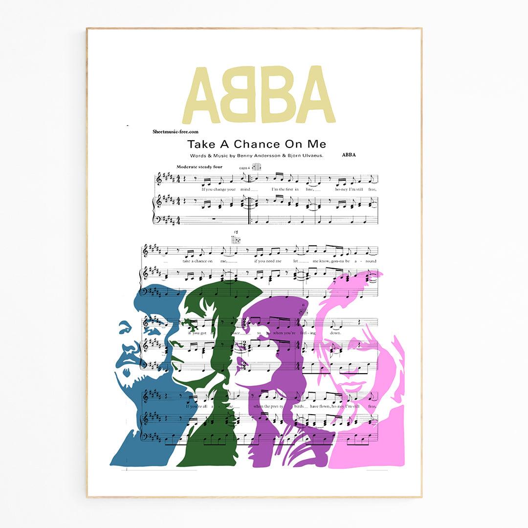 ABBA • Take A Chance On Me Song Lyric Print - 98typesMusic