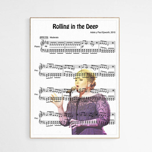 Adele - Rolling in the Deep Theme Song Print - 98typesMusic