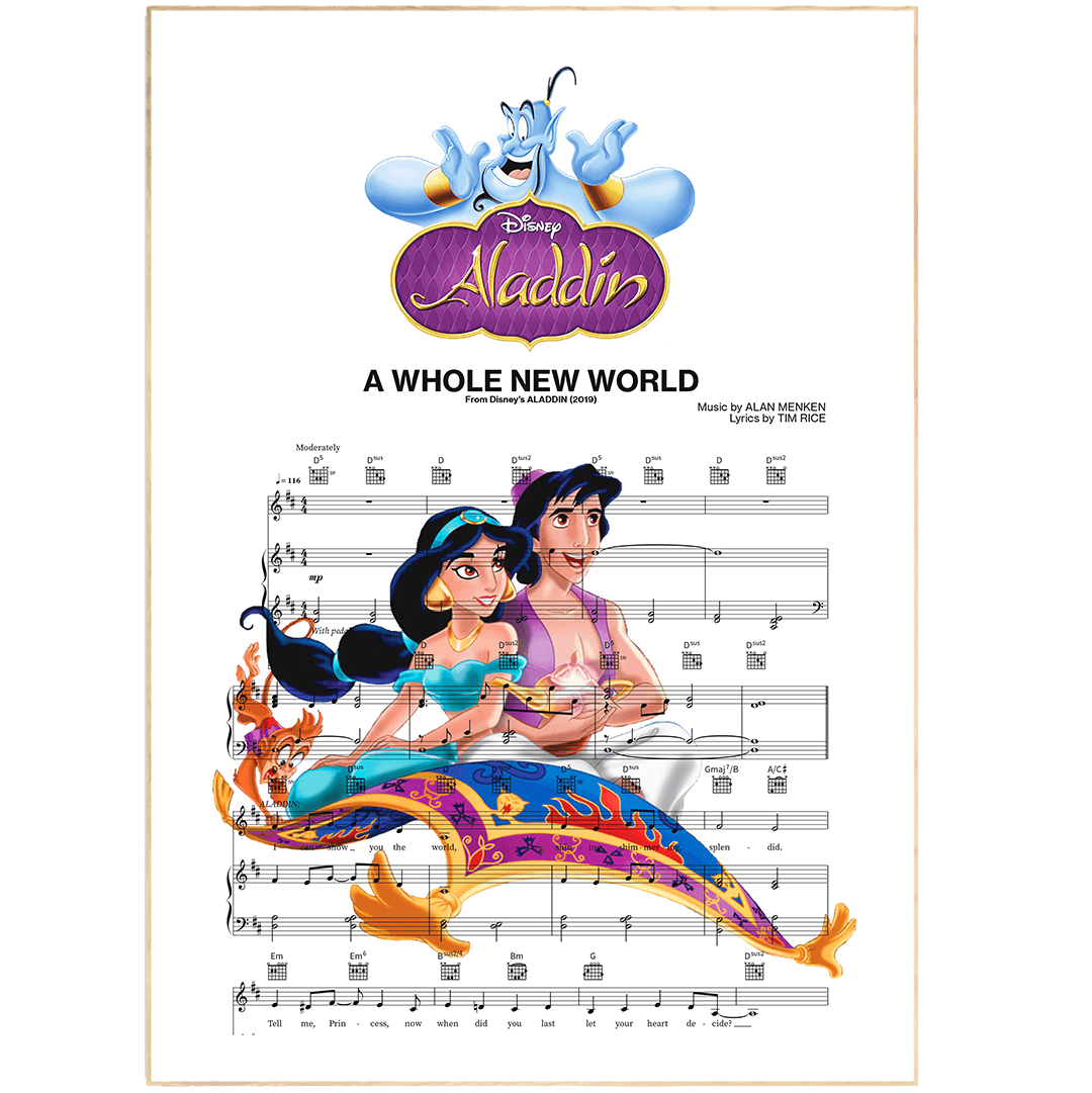 Aladdin - A WHOLE NEW WORLD Print - 98typesMusic