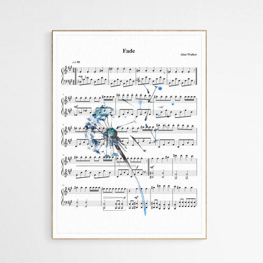 Alan Walker - Faded Theme Song Print | Sheet Music Wall Art - 98typesMusic