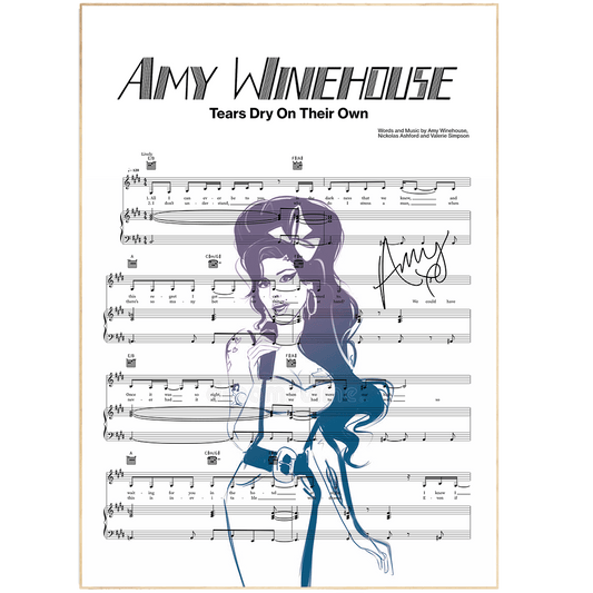 Amy Winehouse - Tears Dry On Their Own Print - 98typesMusic