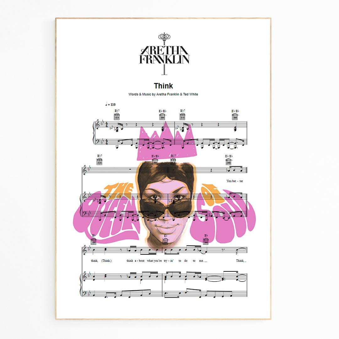 Aretha Franklin • Think Lyric Print - 98typesMusic