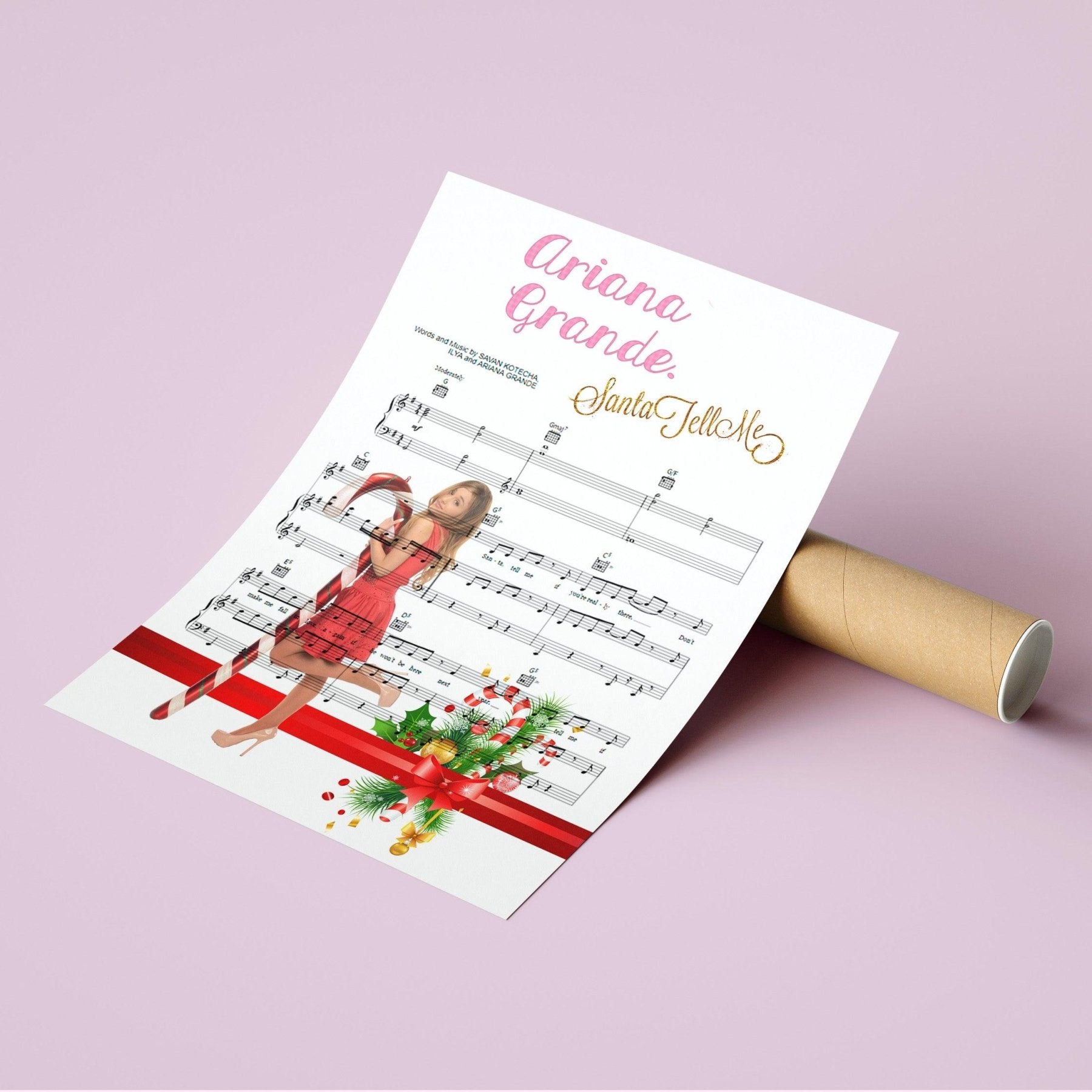 Ariana Grande ~ Santa Tell Me Song Music Print - 98typesMusic