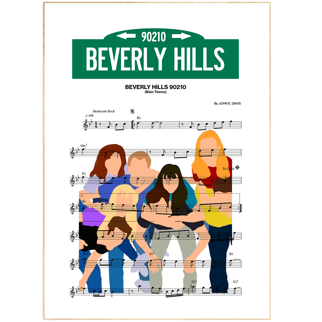 BEVERLY HILLS 90210 Main Theme Poster - 98typesMusic