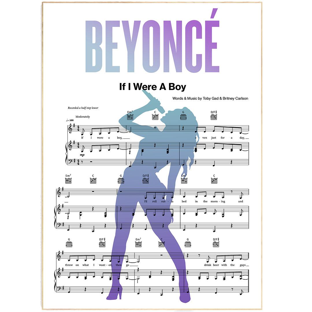 Beyonce - If I Were A Boy Poster - 98typesMusic