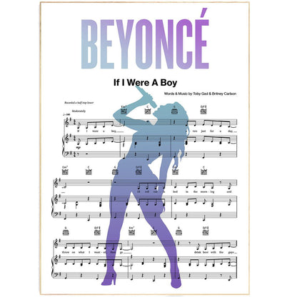 Beyonce - If I Were A Boy Poster - 98typesMusic