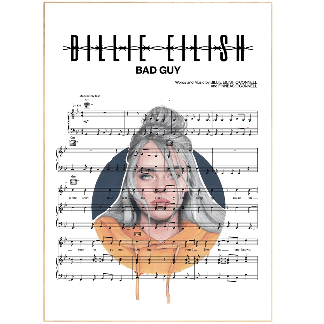 Billie Eilish - Bad guy Poster - 98typesMusic