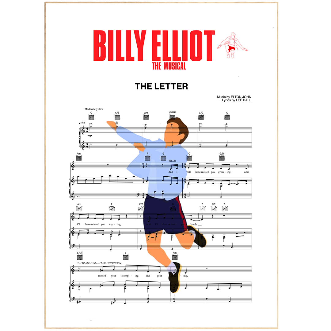 Billy Elliot - THE LETTER Poster - 98typesMusic