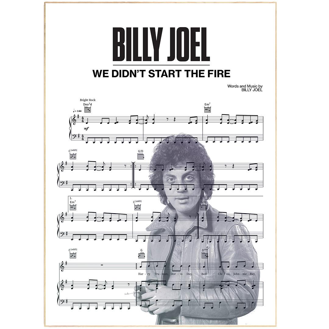 Billy Joel - We Didn't Start the Fire Poster - 98typesMusic