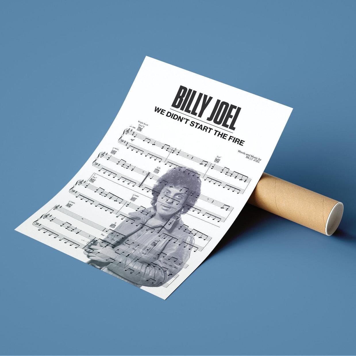 Billy Joel - We Didn't Start the Fire Poster - 98typesMusic
