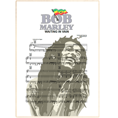 Bob Marley • Waiting in Vain Song Lyric Print - 98typesMusic