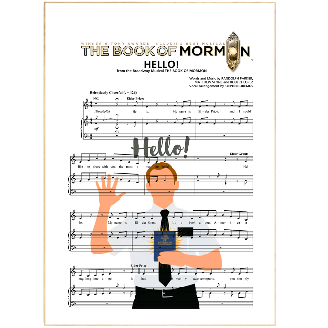 Book of Mormon Musical - Hello Poster - 98typesMusic
