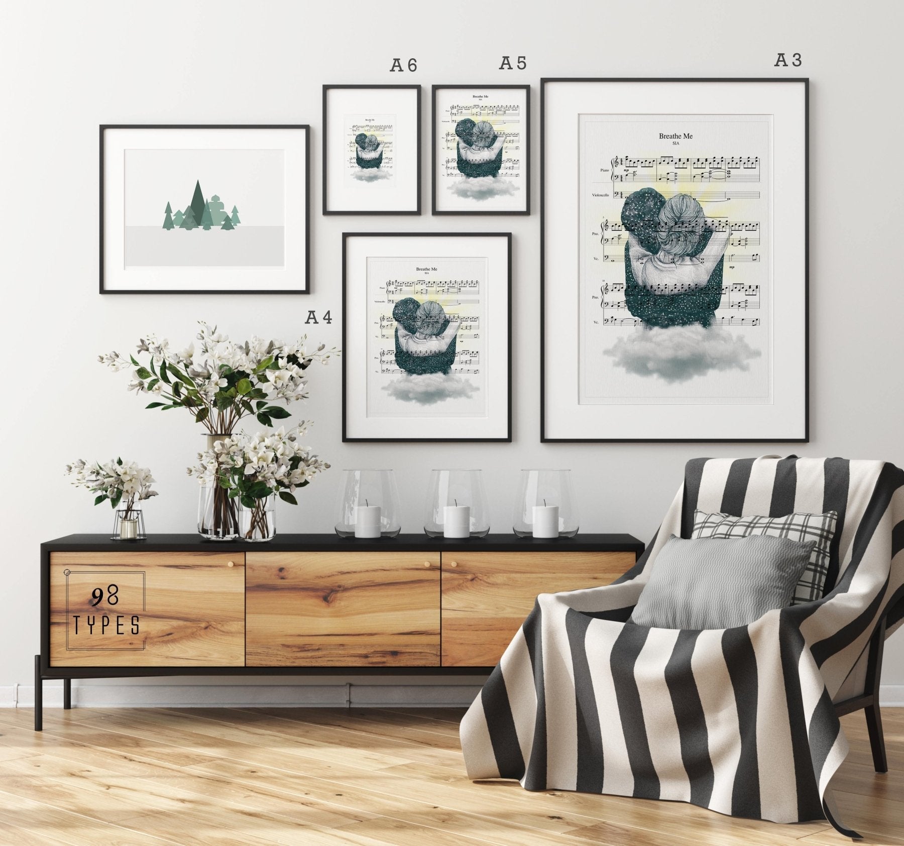 Breathe Me Sia Print | Sheet Music Wall Art - 98typesMusic