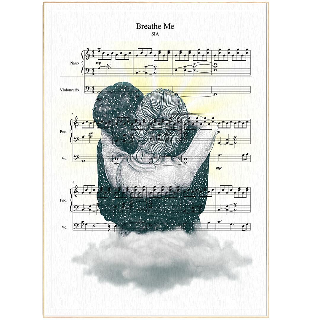 Breathe Me Sia Print | Sheet Music Wall Art - 98typesMusic