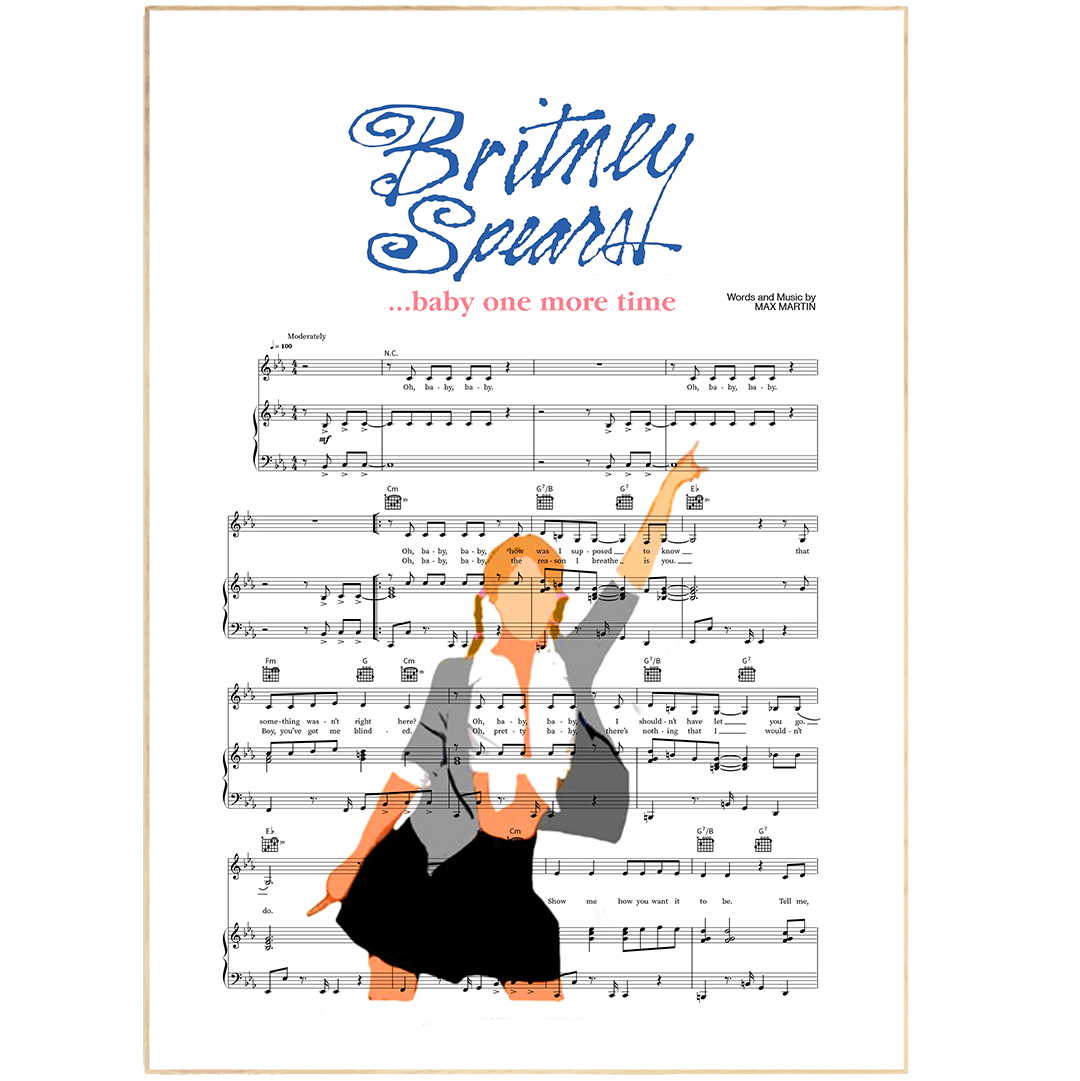 Britney Spears - BABY ONE MORE TIME Poster - 98typesMusic