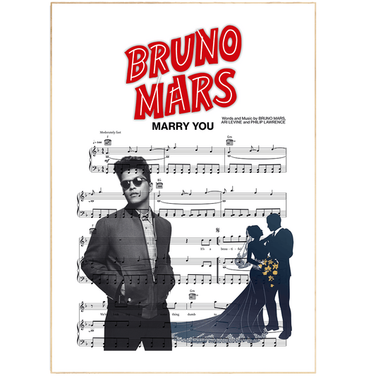 Bruno Mars - MARRY YOU Poster - 98typesMusic