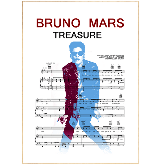 Bruno Mars - Treasure Poster - 98typesMusic