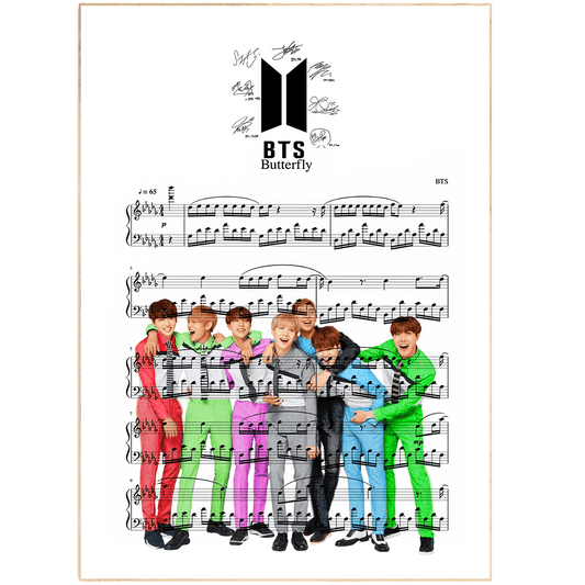 BTS Butterfly Song Print | Sheet Music Wall Art - 98typesMusic