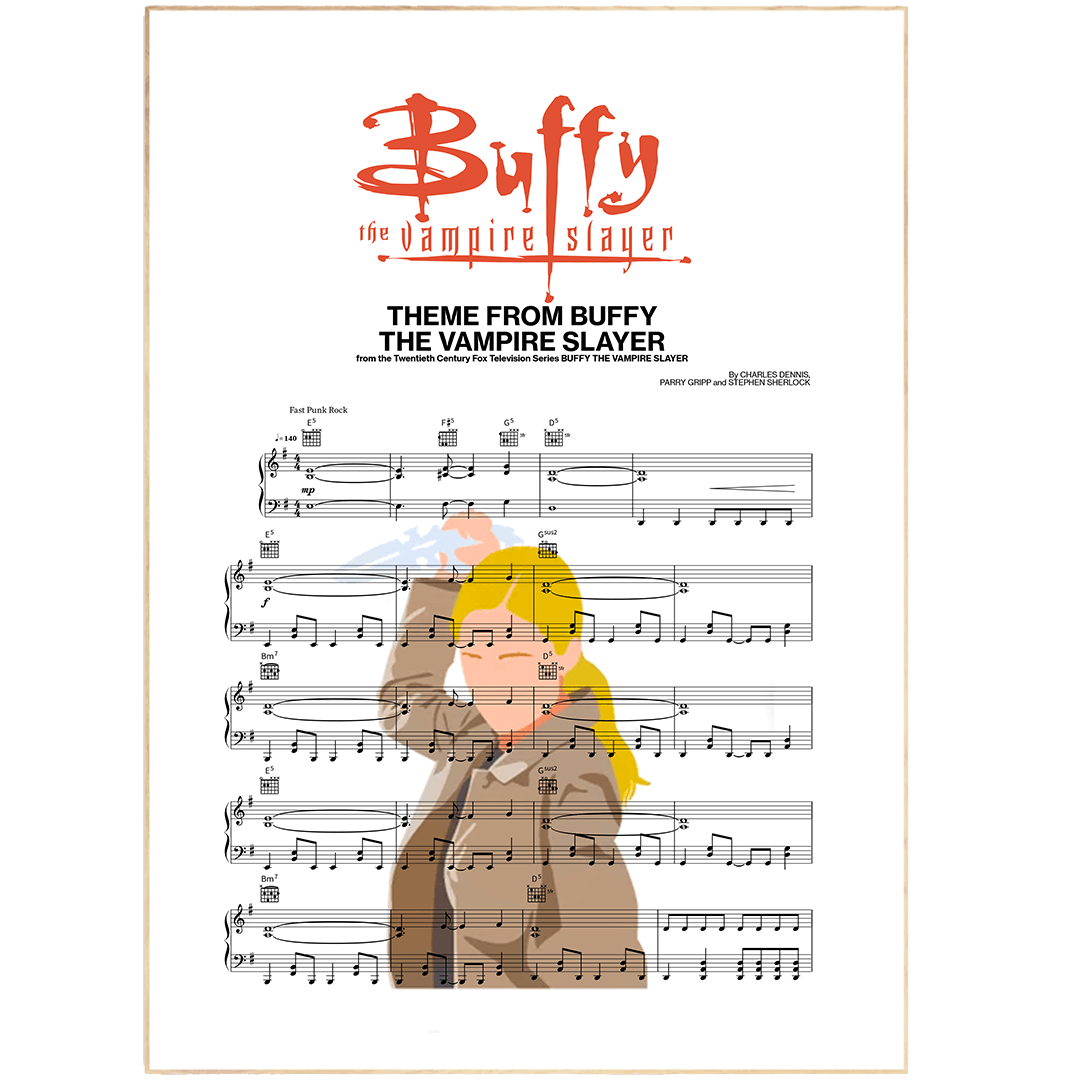 Buffy the Vampire Slayer Main Theme Poster - 98typesMusic