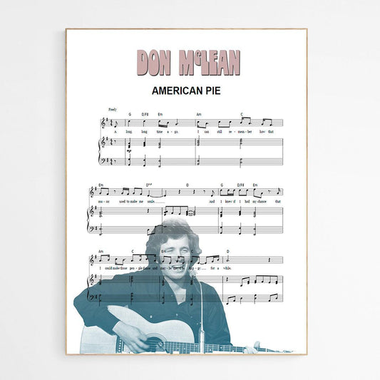 Don McClean American pie Song Print - 98typesMusic