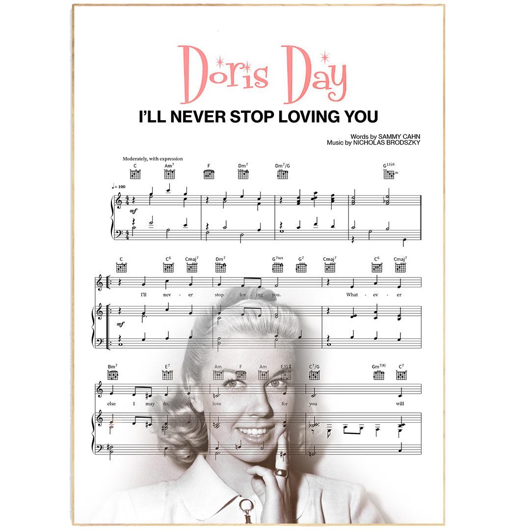 Doris Day - I'll Never Stop Loving You Poster - 98typesMusic