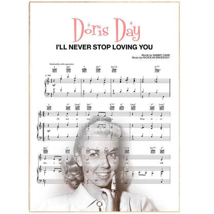 Doris Day - I'll Never Stop Loving You Poster - 98typesMusic