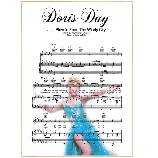 Doris Day - Just Blew In From The Windy City Poster - 98typesMusic