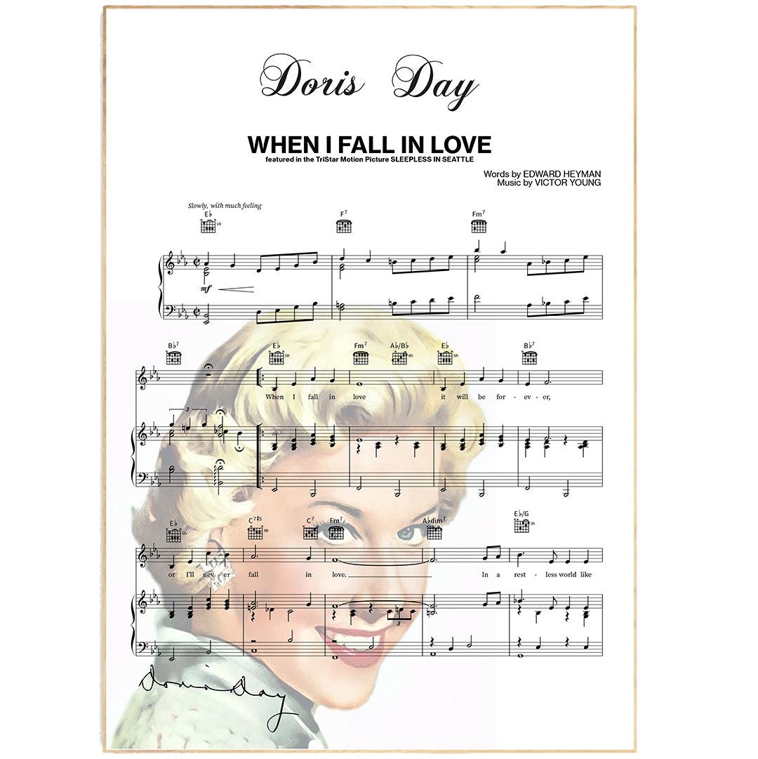 Doris Day - When I Fall In Love Poster - 98typesMusic