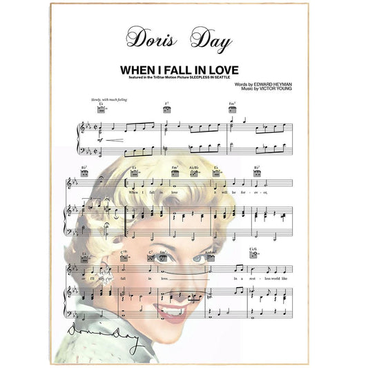 Doris Day - When I Fall In Love Poster - 98typesMusic