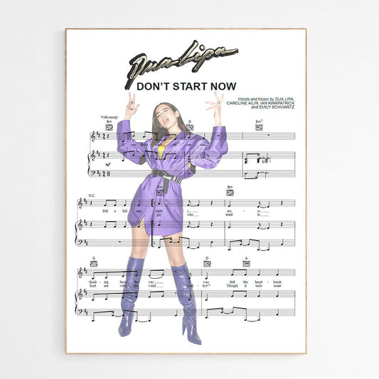 Dua Lipa - Don't Start Now Poster - 98typesMusic