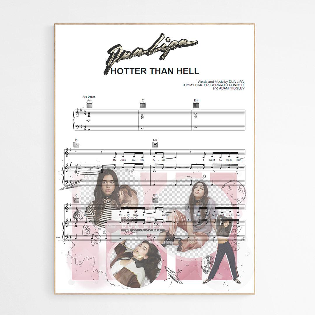 Dua Lipa - Hotter Than Hell Poster - 98typesMusic